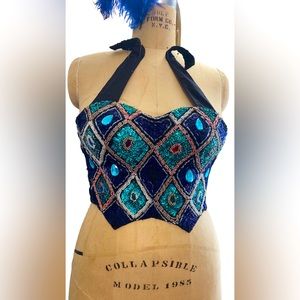 Vintage beaded bustier corset
